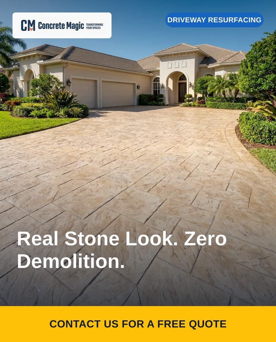 Real Stone Look. Zero Demolition. social ad graphic