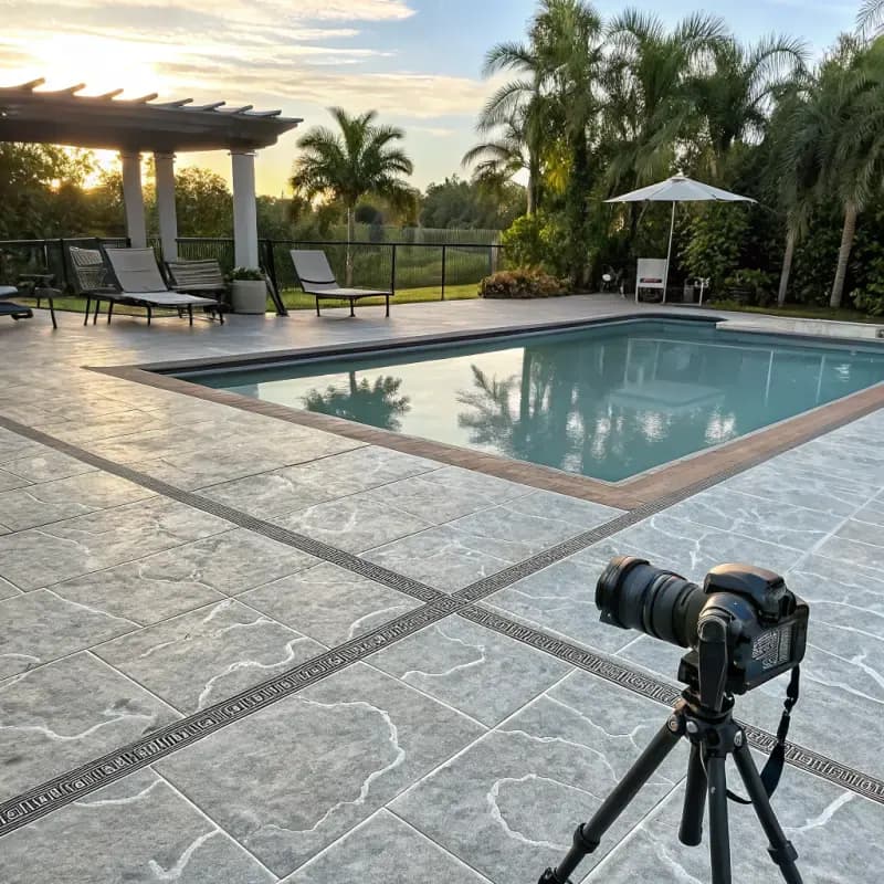 SprayDeck pool deck finish with classic Florida texture and cool-tone color